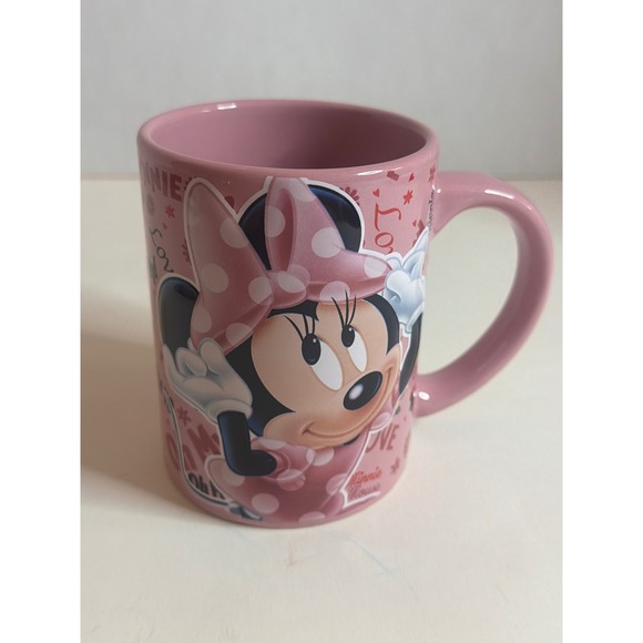Disney Other - Disney Minnie Mouse Pink Coffee Mug Jerry Leigh Oh My Love Polka Dot Ceramic Cup
